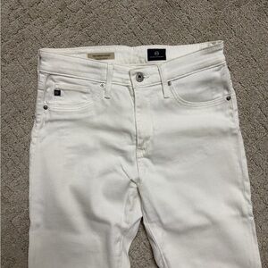 AG White Women's High Rise Skinny Jeans - The Farrah Skinny